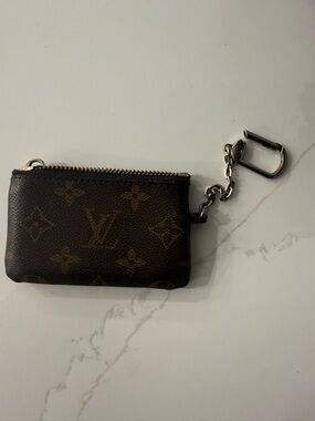 Louis Vuitton Brown Monogram Zip Pouch with Gold Hardware
